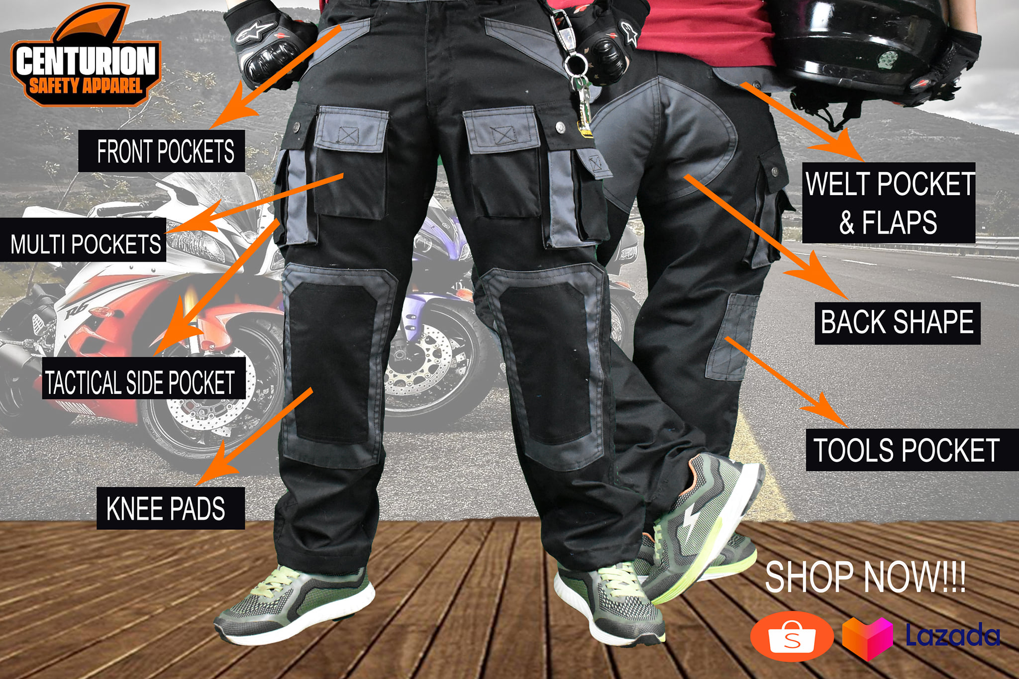LAKH Supply Twelve Pockets Cargo Pants (Nylon - Black /